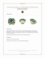 1.24 Ct. Yellowish Green Sapphire from Madagascar Appraisal