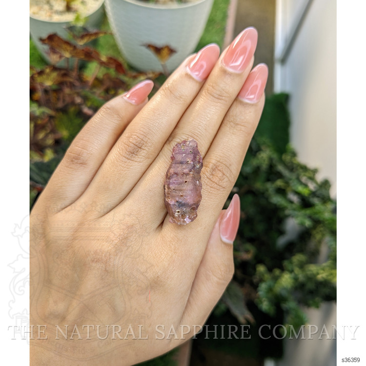 50.07 Ct. Purplish Pink Rough Sapphire Crystal from Ceylon (Sri Lanka)