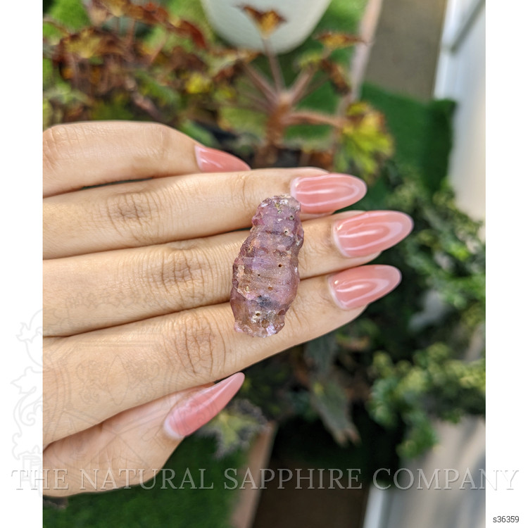 50.07 Ct. Purplish Pink Rough Sapphire Crystal from Ceylon (Sri Lanka)