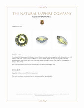 0.28 Ct. Greenish Yellow Sapphire from Ceylon (Sri Lanka) Appraisal
