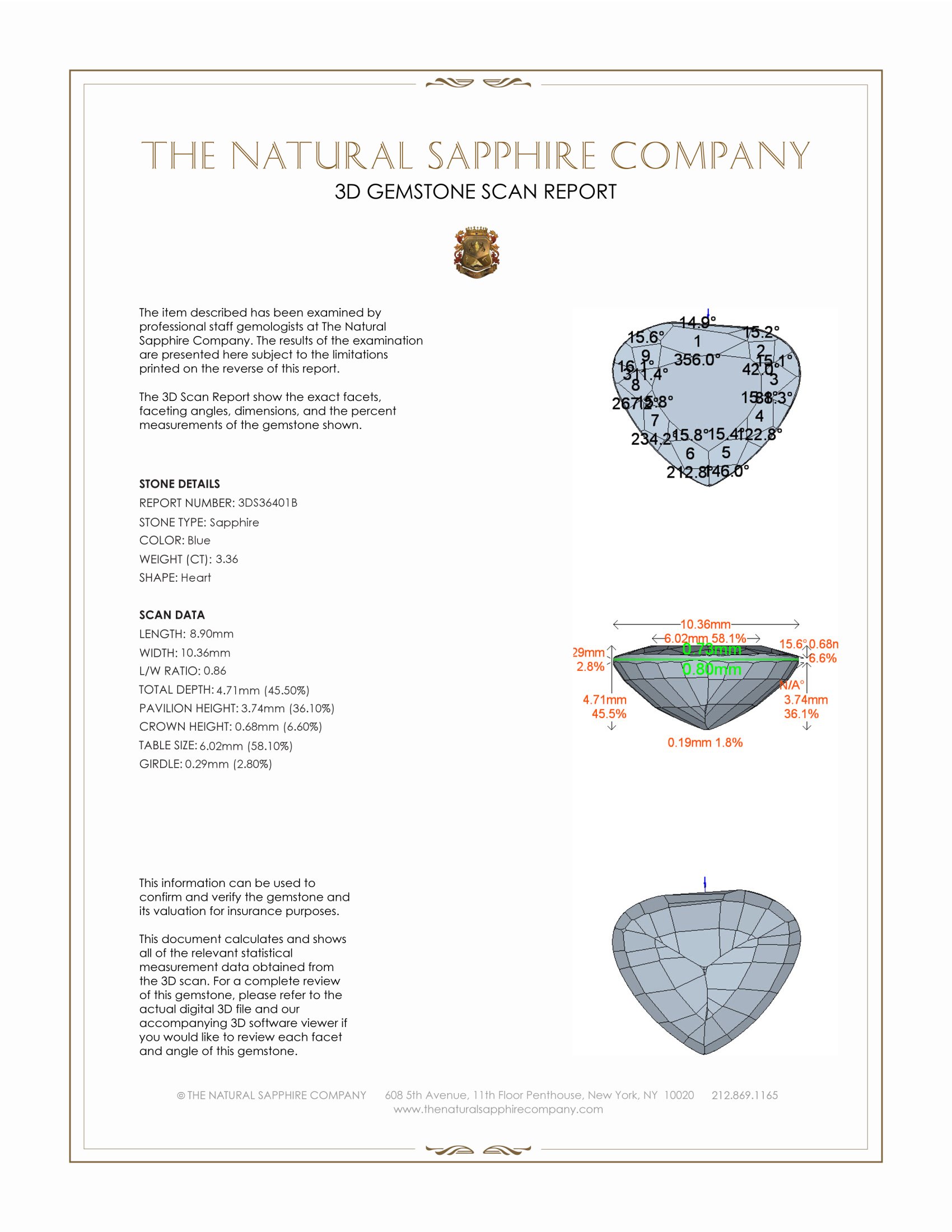 3.36 Ct. Blue Sapphire from Ceylon (Sri Lanka)