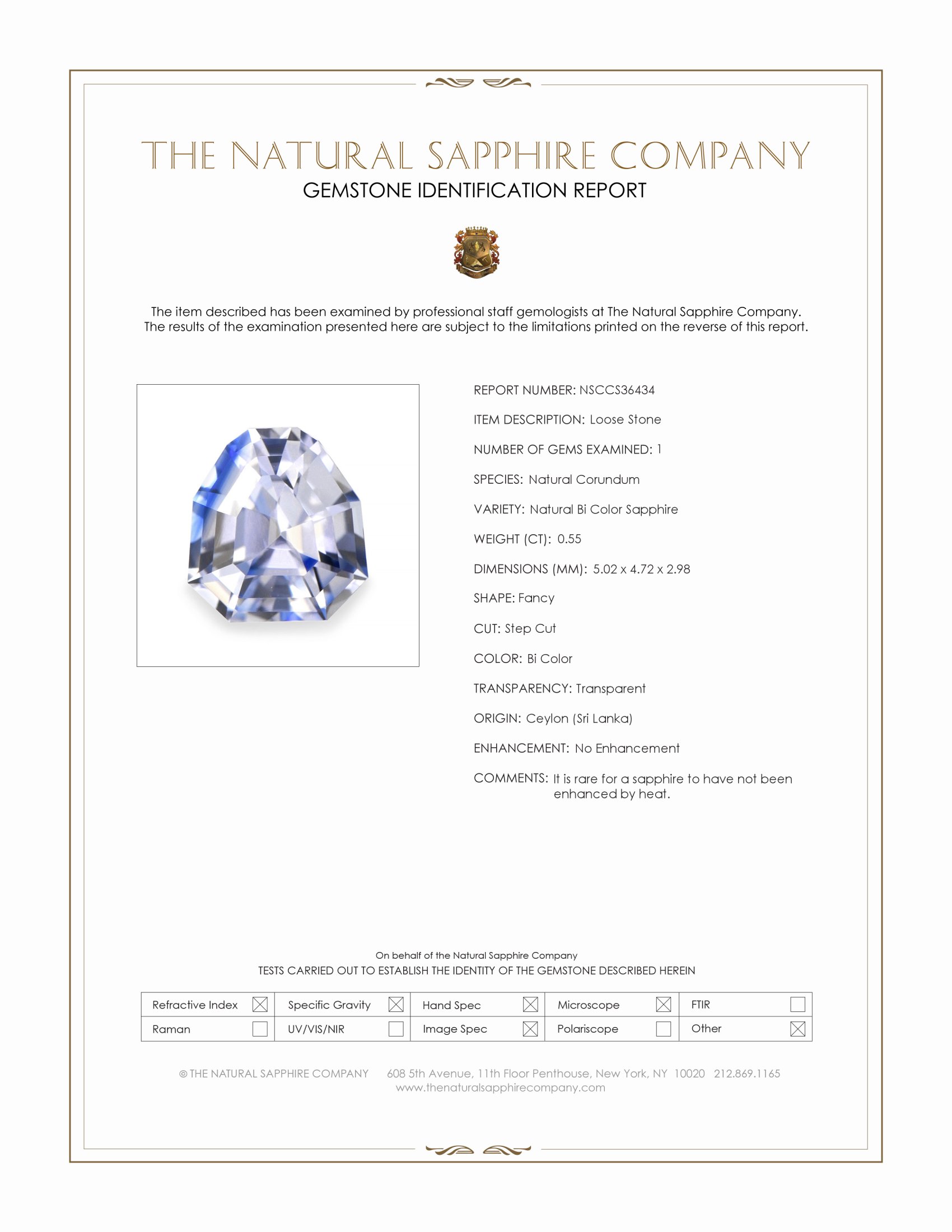 0.55 Ct. Bi Color Sapphire from Ceylon (Sri Lanka)