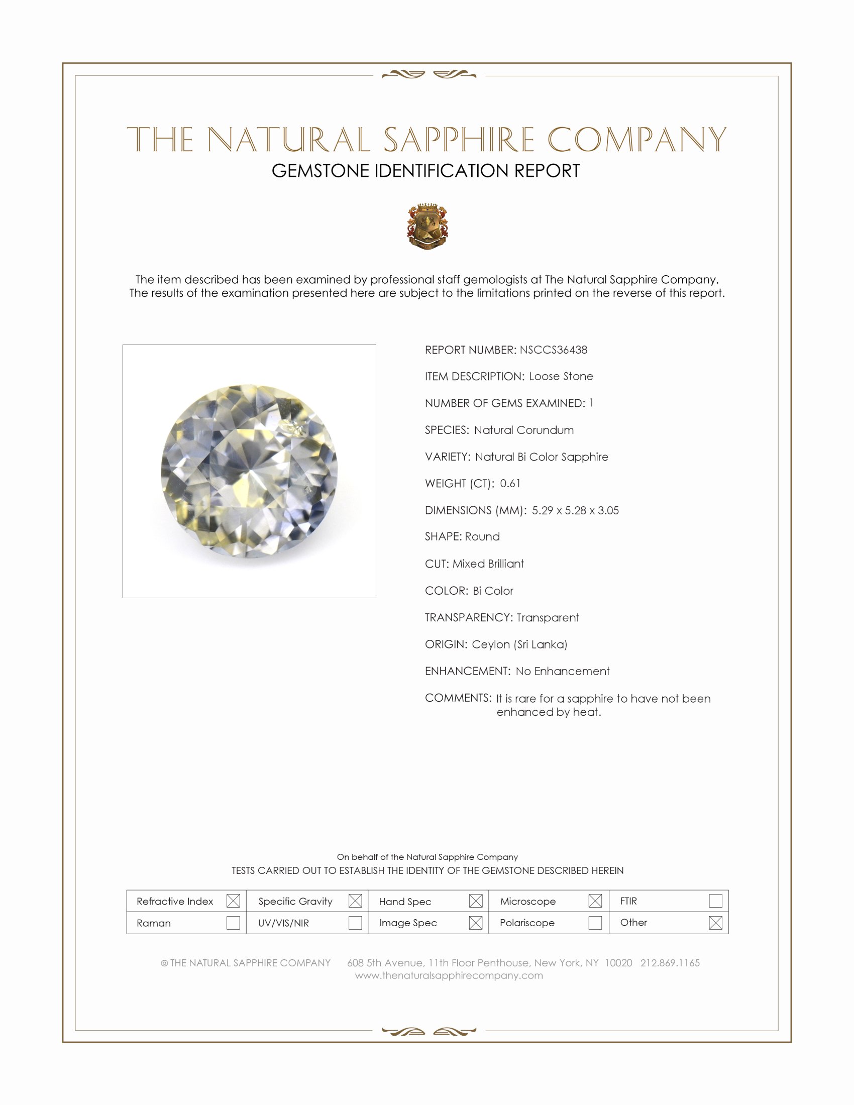 0.61 Ct. Bi Color / Parti Sapphire from Ceylon (Sri Lanka)