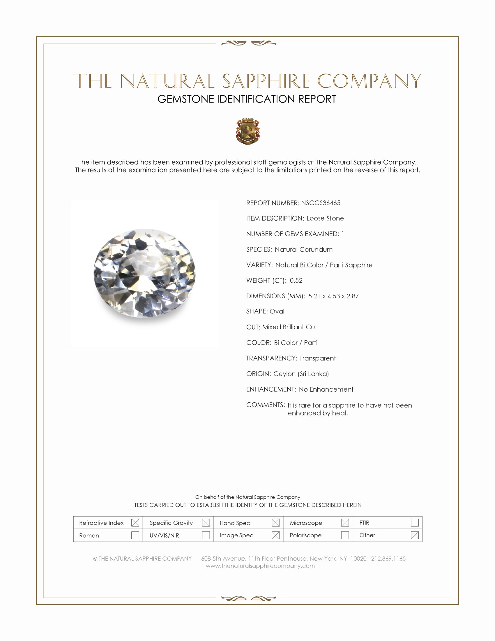 0.52 Ct. Bi Color / Parti Sapphire from Ceylon (Sri Lanka)