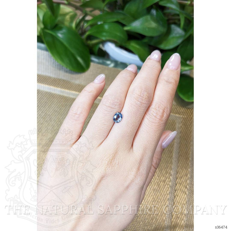 1.12 Ct. Greyish Blue Sapphire from Ceylon (Sri Lanka)