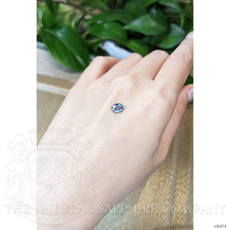 1.12 Ct. Greyish Blue Sapphire from Ceylon (Sri Lanka)