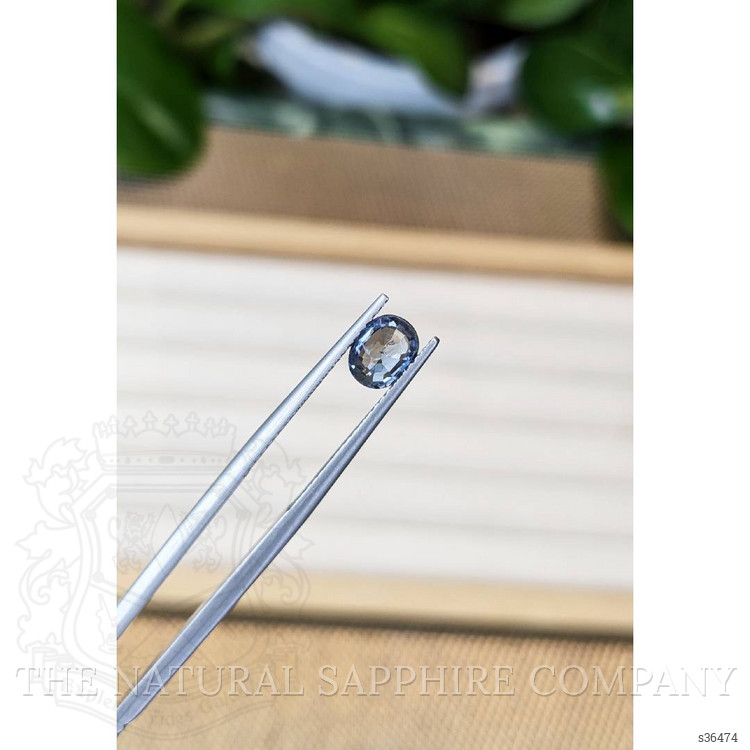 1.12 Ct. Greyish Blue Sapphire from Ceylon (Sri Lanka)