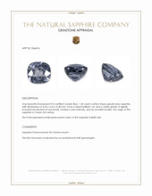 1.46 Ct. Greyish Blue Sapphire from Ceylon (Sri Lanka) Appraisal