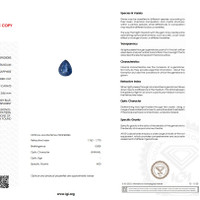 1.30 Ct. Greyish Blue Sapphire from Ceylon (Sri Lanka) Scan Report