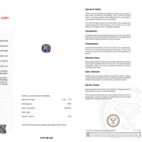1.10 Ct. Pinkish Purple Sapphire from Ceylon (Sri Lanka) Scan Report