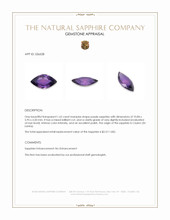 1.62 Ct. Purple Sapphire from Ceylon (Sri Lanka) Appraisal