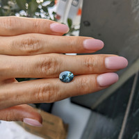 3.05 Ct. Bluish Green Sapphire from Madagascar Life Style