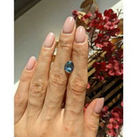 3.05 Ct. Bluish Green Sapphire from Madagascar Life Style