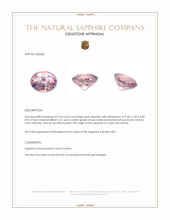 3.24 Ct. Purplish Pink Sapphire from Ceylon (Sri Lanka) Appraisal