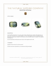 1.03 Ct. Yellowish Green Sapphire from Madagascar Appraisal