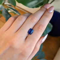 3.03 Ct. Blue Sapphire from Madagascar Life Style