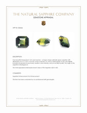 1.03 Ct. Yellowish Green Sapphire from Madagascar Appraisal