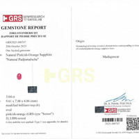 3.04 Ct. Padparadscha Sapphire from Madagascar Scan Report