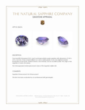 0.81 Ct. Pinkish Purple Sapphire from Ceylon (Sri Lanka) Appraisal
