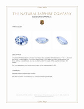 1.23 Ct. Blue Sapphire from Ceylon (Sri Lanka) Appraisal