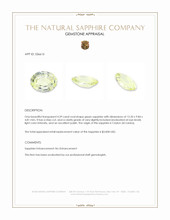 4.39 Ct. Greenish Yellow Sapphire from Ceylon (Sri Lanka) Appraisal