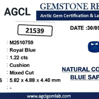 1.22 Ct. Blue Sapphire from Ceylon (Sri Lanka) Scan Report