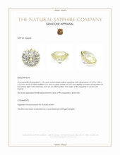 1.10 Ct. Yellow Sapphire from Ceylon (Sri Lanka) Appraisal