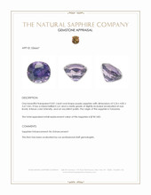 0.81 Ct. Purple Sapphire from Tanzania Appraisal