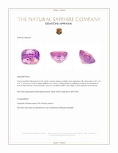 0.63 Ct. Purplish Pink Sapphire from Tanzania Appraisal