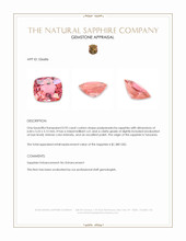 0.92 Ct. Padparadscha Sapphire from Tanzania Appraisal