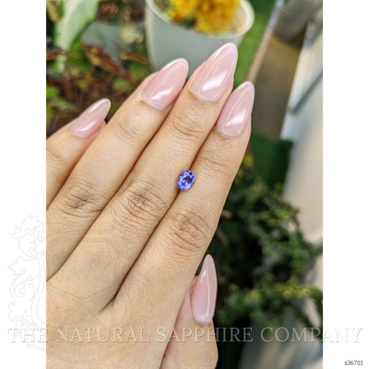 0.91 Ct. Purplish Blue Sapphire from Ceylon (Sri Lanka)