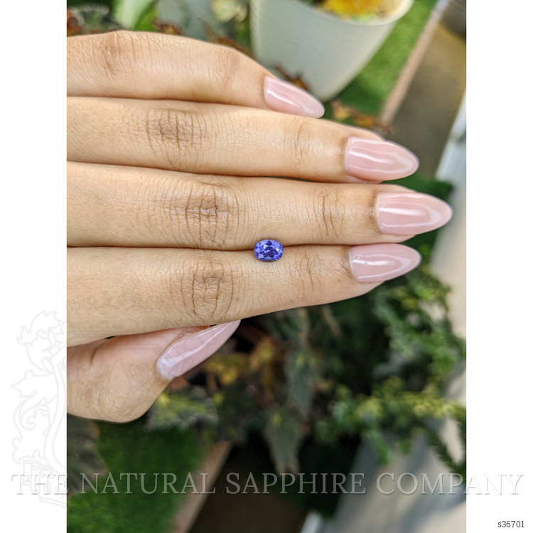 0.91 Ct. Purplish Blue Sapphire from Ceylon (Sri Lanka)