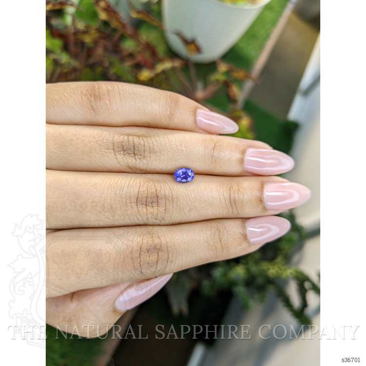 0.91 Ct. Purplish Blue Sapphire from Ceylon (Sri Lanka)