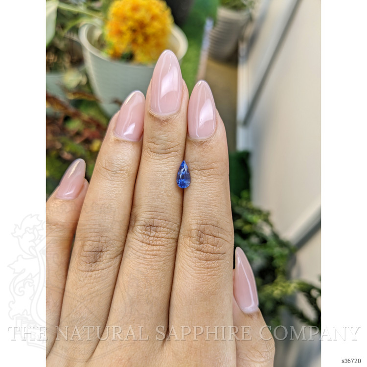 0.91 Ct. Blue Sapphire from Ceylon (Sri Lanka)