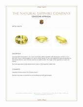 1.50 Ct. Yellow Sapphire from Ceylon (Sri Lanka) Appraisal