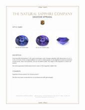 1.00 Ct. Color Change Sapphire from Ceylon (Sri Lanka) Appraisal
