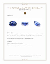 0.99 Ct. Blue Sapphire from Ceylon (Sri Lanka) Appraisal