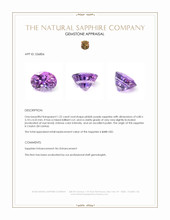 1.22 Ct. Pinkish Purple Sapphire from Ceylon (Sri Lanka) Appraisal