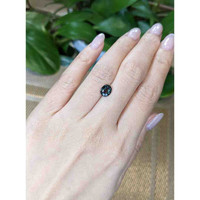 1.42 Ct. Greenish Blue Sapphire from Madagascar Life Style