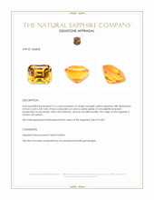 3.12 Ct. Orangish Yellow Sapphire from Ceylon (Sri Lanka) Appraisal