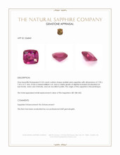 2.35 Ct. Reddish Pink Sapphire from Mozambique Appraisal