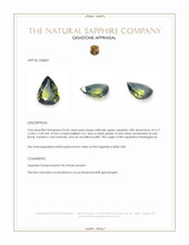 0.60 Ct. Yellowish Green Sapphire from Madagascar Appraisal