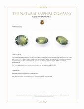 0.75 Ct. Yellowish Green Sapphire from Madagascar Appraisal