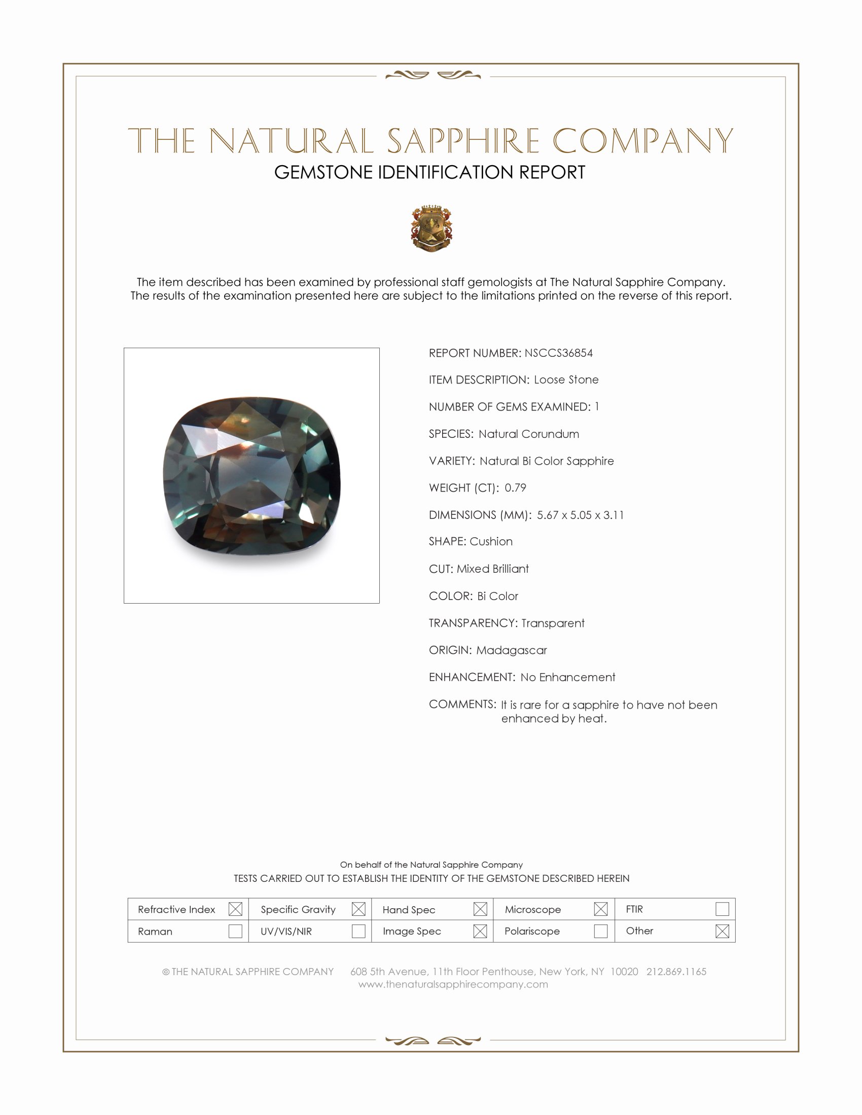 0.79 Ct. Bi Color Sapphire from Madagascar