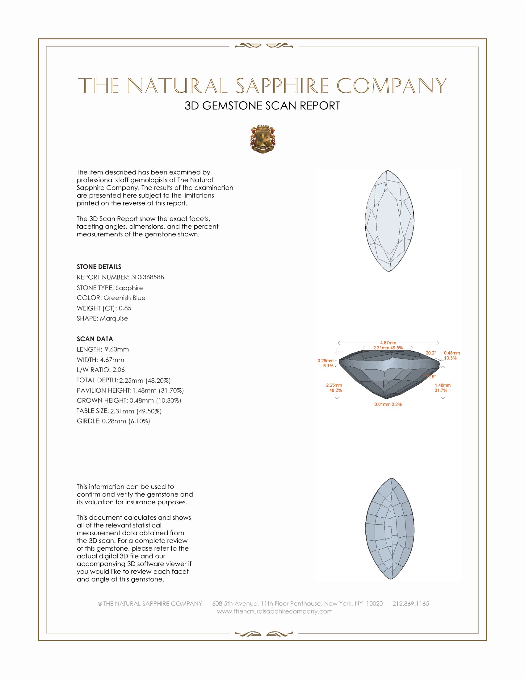 0.85 Ct. Greenish Blue Sapphire from Madagascar