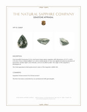 0.56 Ct. Green Sapphire from Madagascar Appraisal