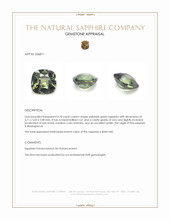 0.70 Ct. Yellowish Green Sapphire from Madagascar Appraisal
