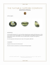 0.76 Ct. Yellowish Green Sapphire from Madagascar Appraisal
