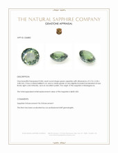 0.86 Ct. Green Sapphire from Madagascar Appraisal