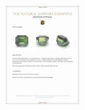 1.55 Ct. Green Sapphire from Madagascar Appraisal